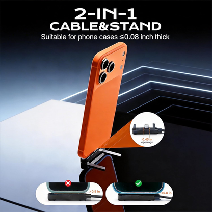X9X® Type C 9 A 0 m 240W USB-C Fast Charging Foldable Mobile Stand with Portable Keychain