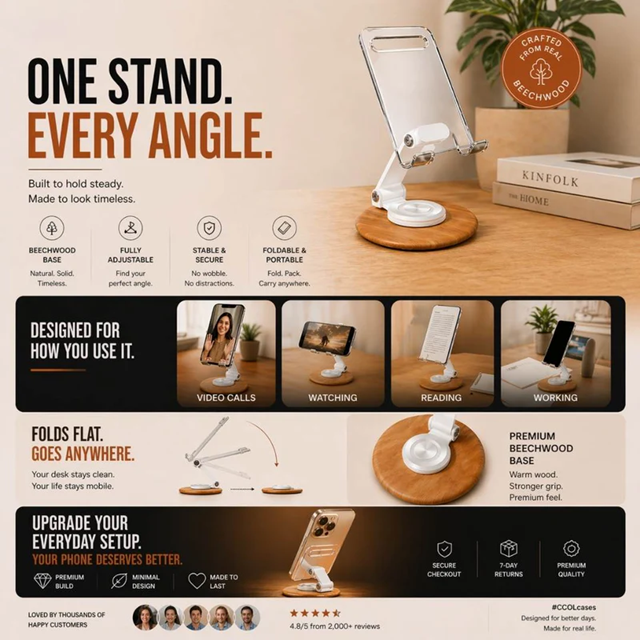 X9X® The Beechwood Phone Stand (Exclusive)