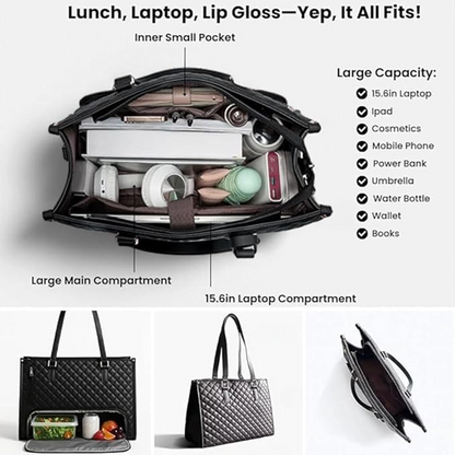 X9X® 3 in 1 Women Tote Bag | Stylish Handbag Set with Insulated Lunch Compartment & Purse