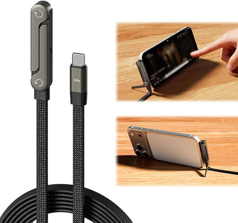 X9X® Premium Super Fast 240W Charging & Data Cable With Stand