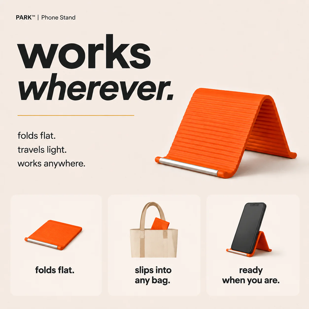 X9X® Flexible Silicone Phone Stand — Foldable, Rollable & Travel-Ready