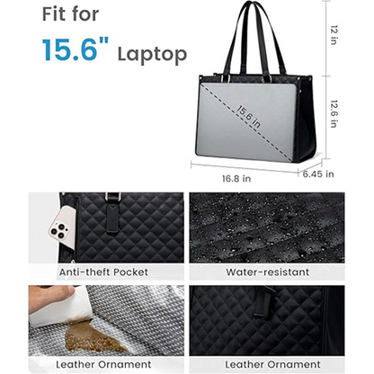 X9X® 3 in 1 Women Tote Bag | Stylish Handbag Set with Insulated Lunch Compartment & Purse