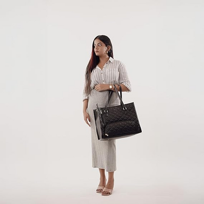 X9X® 3 in 1 Women Tote Bag | Stylish Handbag Set with Insulated Lunch Compartment & Purse