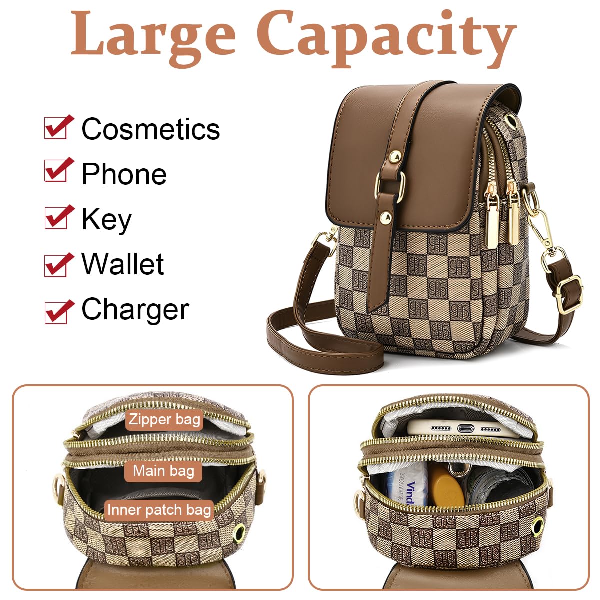 Sling Bag for Women with Multi Layered Design