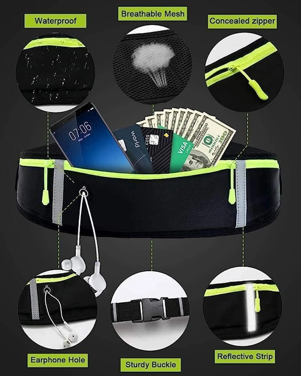 X9X® Luxury Slim Running Belt for Men & Women | Ultra-Light Waist Pack & Phone Holder | Water-Resistant Runners Fanny Pack for Gym, Jogging & Travel