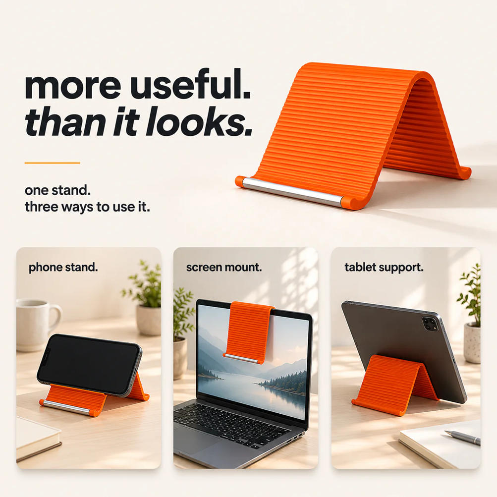 X9X® Flexible Silicone Phone Stand — Foldable, Rollable & Travel-Ready