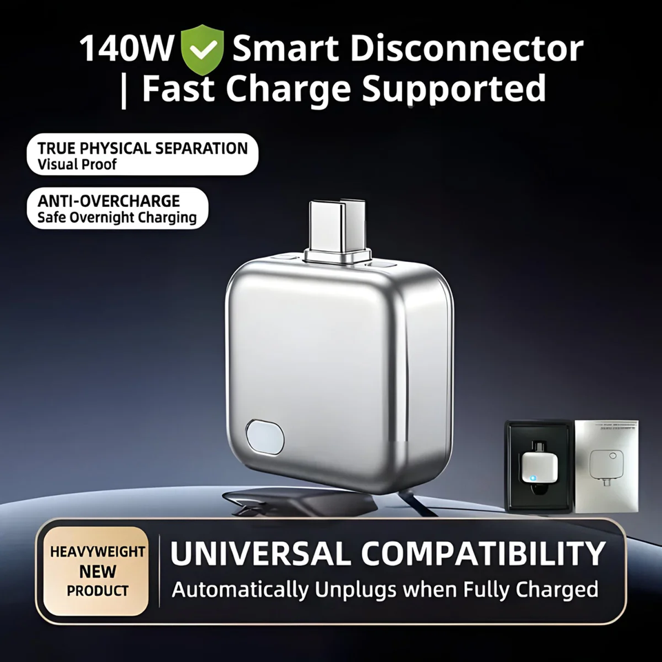 X9X® Smart AI Auto Cut Power & Unplug on Full Charge , PD 140W Fast Charging, Applicable To Various Electronic Devices Such as For Iphone/Android/Earphones