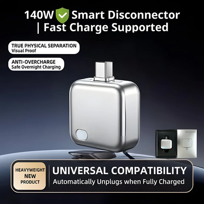 X9X® Smart AI Auto Cut Power & Unplug on Full Charge , PD 140W Fast Charging, Applicable To Various Electronic Devices Such as For Iphone/Android/Earphones