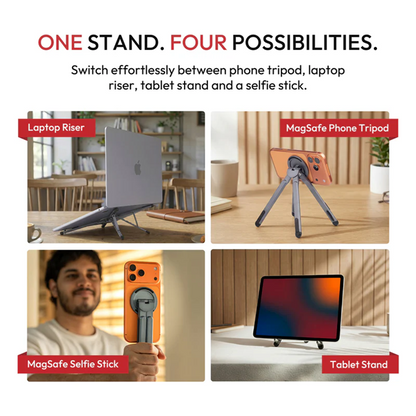 X9X® 3-in-1 360° MagLock Stand - Laptop Riser, Phone & Tablet Stand