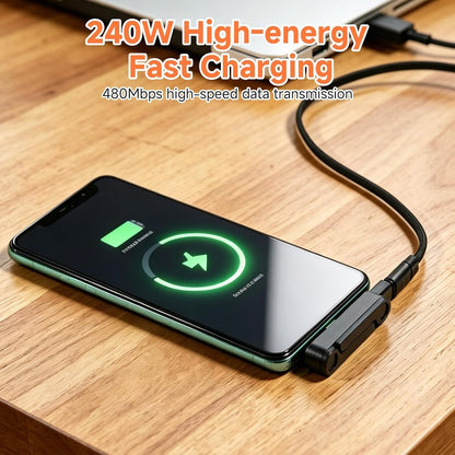 X9X® Type C 9 A 0 m 240W USB-C Fast Charging Foldable Mobile Stand with Portable Keychain
