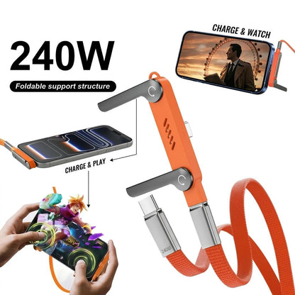 X9X® Super Flexible Type-C Charging Adaptor (Metal) with Folding Stand for Mobile Phones