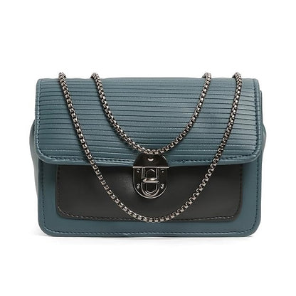 X9X® Women Sling Bag Casual Crossbody Bag with Zipper Pockets (Black/Blue)
