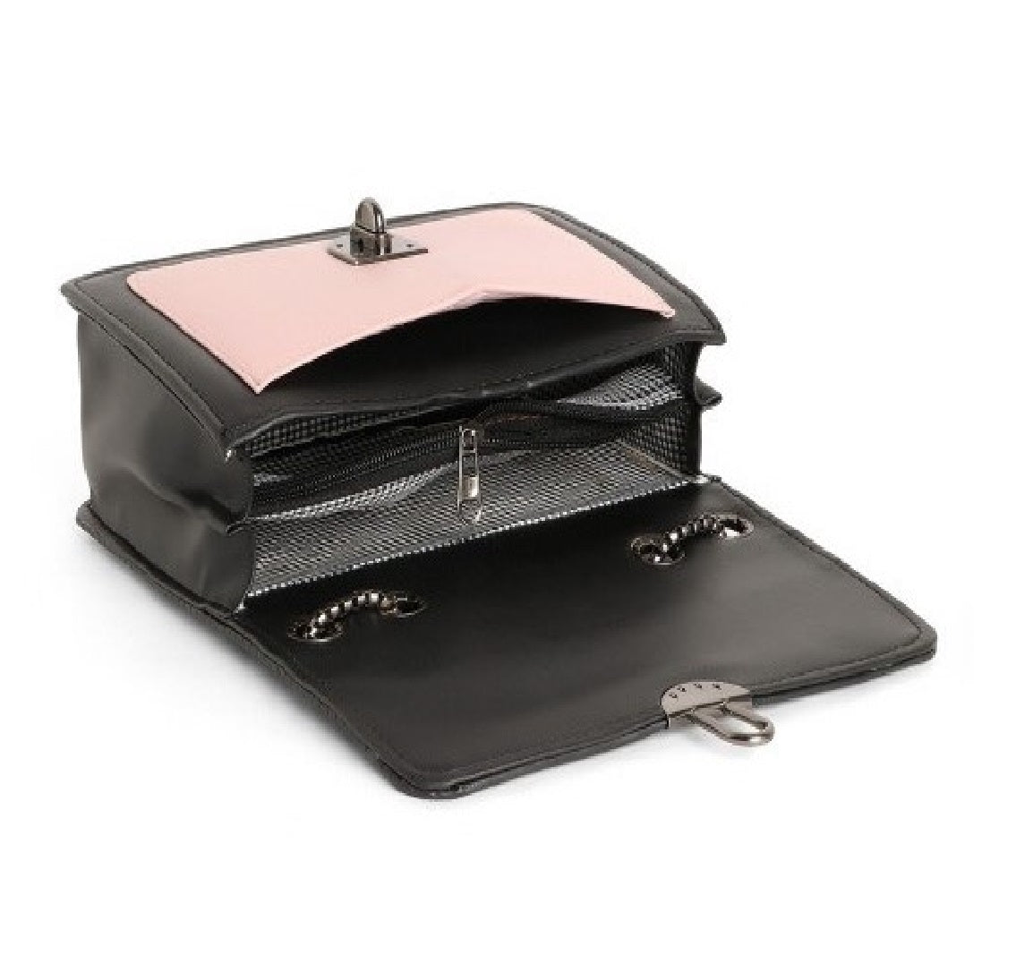 X9X® Women Sling Bag Casual Crossbody Bag with Zipper Pockets (Black/Pink)